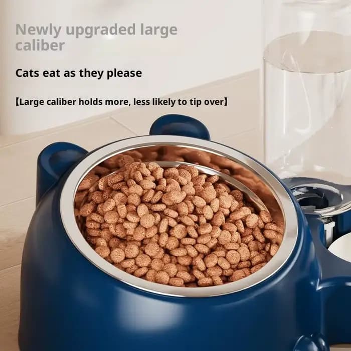 Gamelle pour animaux de compagnie 2-en-1 avec distributeur d'eau automatique