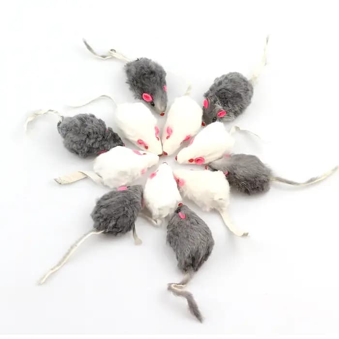 100 PC/Lot fourrure de lapin chat souris jouets animal de compagnie chaton jouant