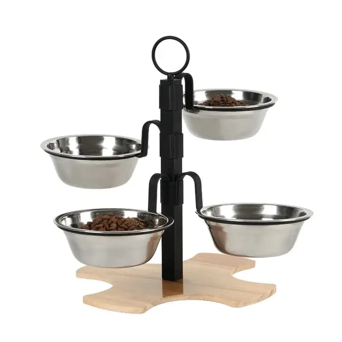 Ensemble d'alimentation et de boissons à hauteur réglable pour chiens et chats