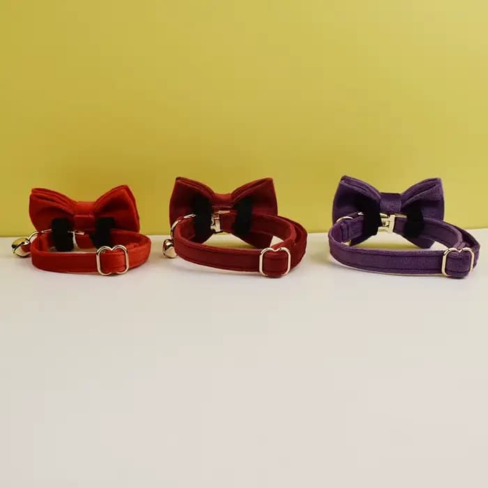 Collier pour chat en velours personnalisé avec étiquette d'identification, collier pour chaton avec