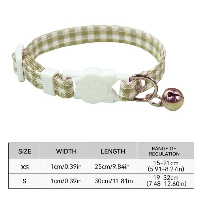Collier élastique réglable pour chat avec clochette