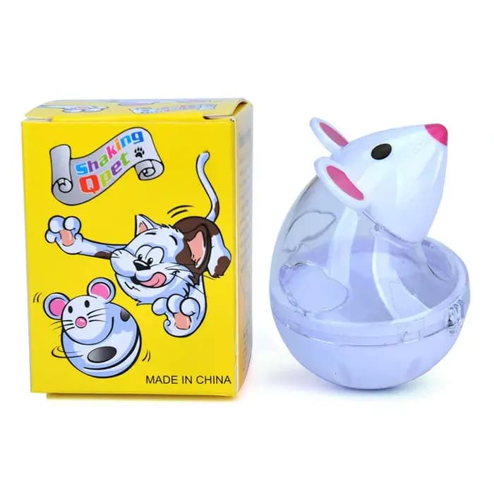 Balle anti-fuite durable pour animaux de compagnie, design souris, jouet d'entraînement à l'alimentation lente, jeu interactif pour chats et chiens