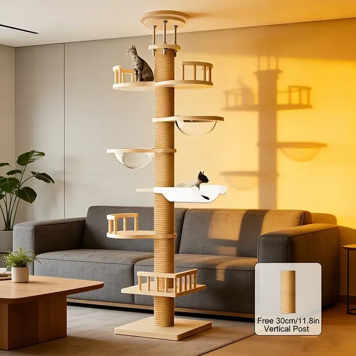 Arbre à chat multi-niveaux avec condo et perchoir