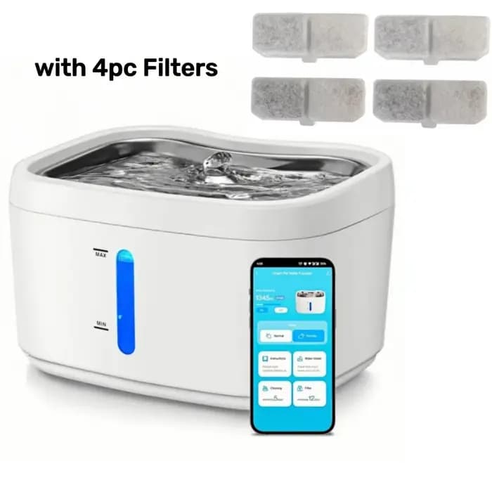 Fontaine à eau pour chat avec connexion sans fil via application