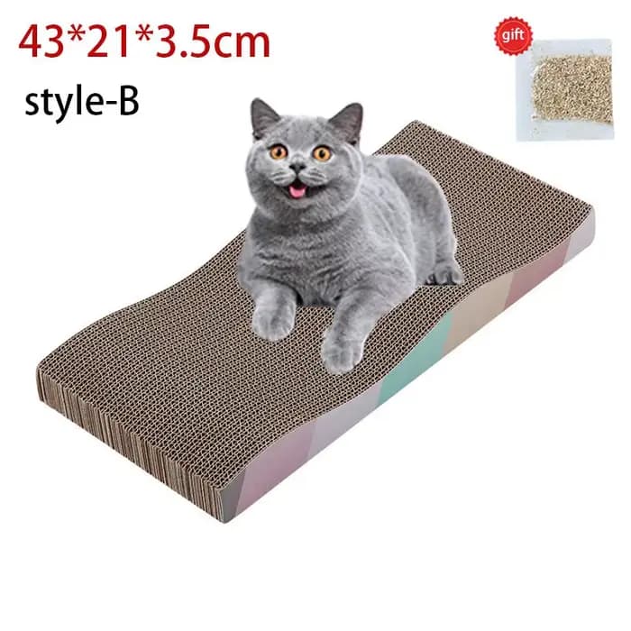 Griffoir pour chat en carton ondulé multi-formes, durable et résistant à l'usure, avec herbe à chat,