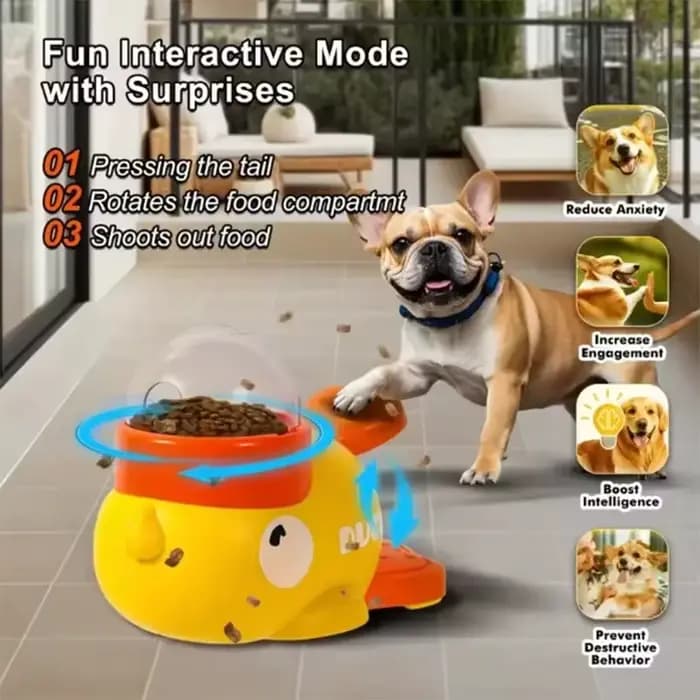 Jouet interactif pour animaux de compagnie en forme de canard, distributeur de nourriture anti-dérapant pour chiots, chiens et chats
