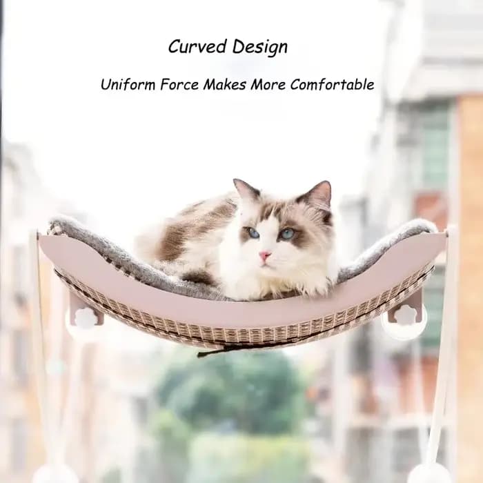 Lit hamac pour chat, confortable et amovible, coussin de bain de soleil en polaire arctique avec ven
