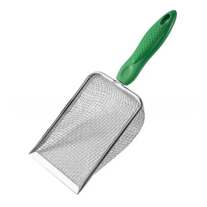 Pelle à litière pour chat en acier inoxydable, pelle à substrat pour reptiles, tamis à mailles fines pour nettoyer les excréments, pelle à litière pour animaux de compagnie