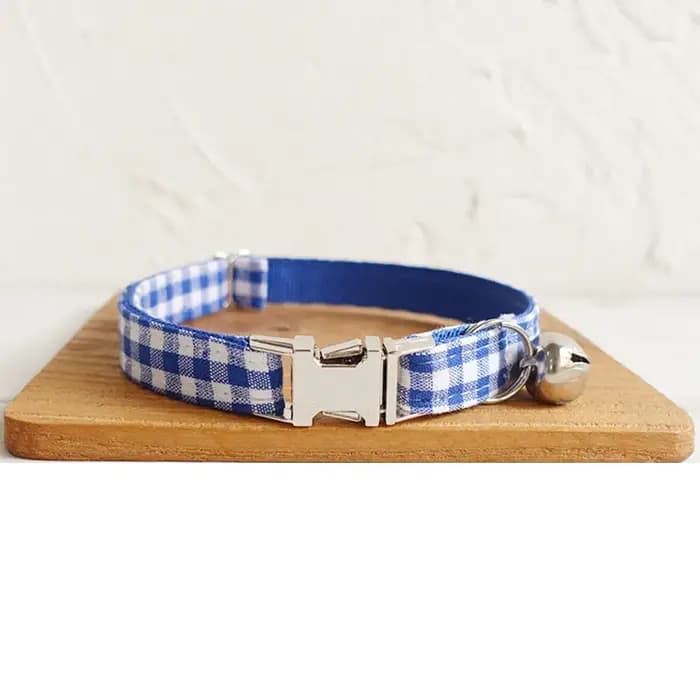 Collier de chat nom personnalisé colliers de chaton avec cloche collier à carreaux réglable pour collier de chat étiquette plaque signalétique Yorshire Chihuahua