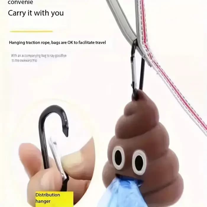 Distributeur de sacs de déchets de cocô pour animaux de compagnie en forme de cocô créatif, support