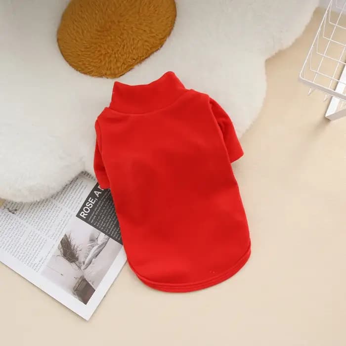 Automne et hiver animal de compagnie couleur unie sweat à capuche chaud chemise inférieure Simple et polyvalent Double