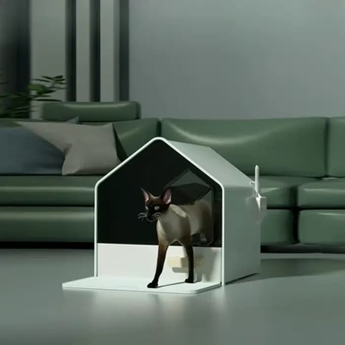 Toilettes pour chat, tiroir entièrement fermé