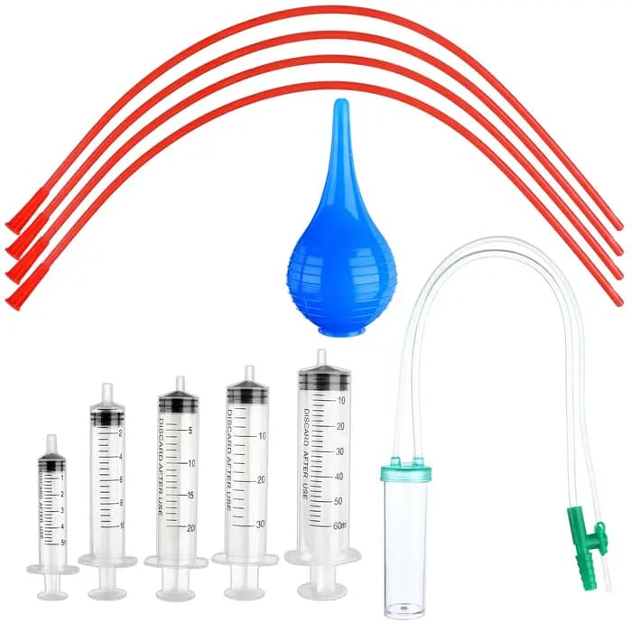 Kit de tube d'alimentation rouge pour chiot et chaton