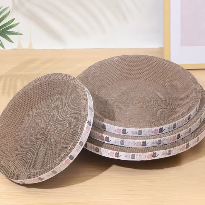 Gratte-chat ondulé grattoirs pour chat rond ovale meulage griffe jouets pour chats résistant à l'usu