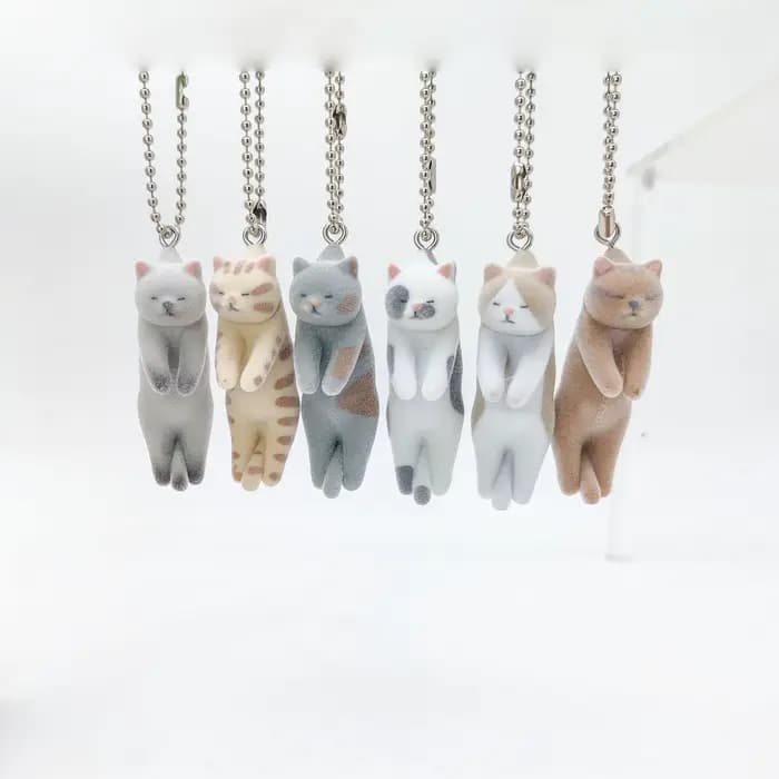 Qualia capsule jouet Tsumada Neko 3 mascotte floceuse pincer chat boule chaîne mignon tacheté bicolore exotique Shorthair tonkinese chaton