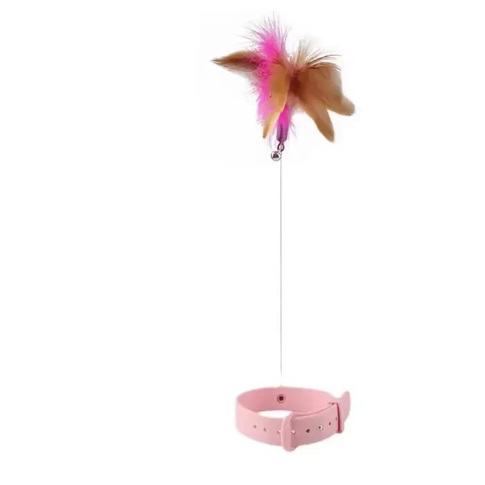 Nouveau produit : Collier jouet pour chat à plumes et clochette, pour auto-entretenement, Fourniture
