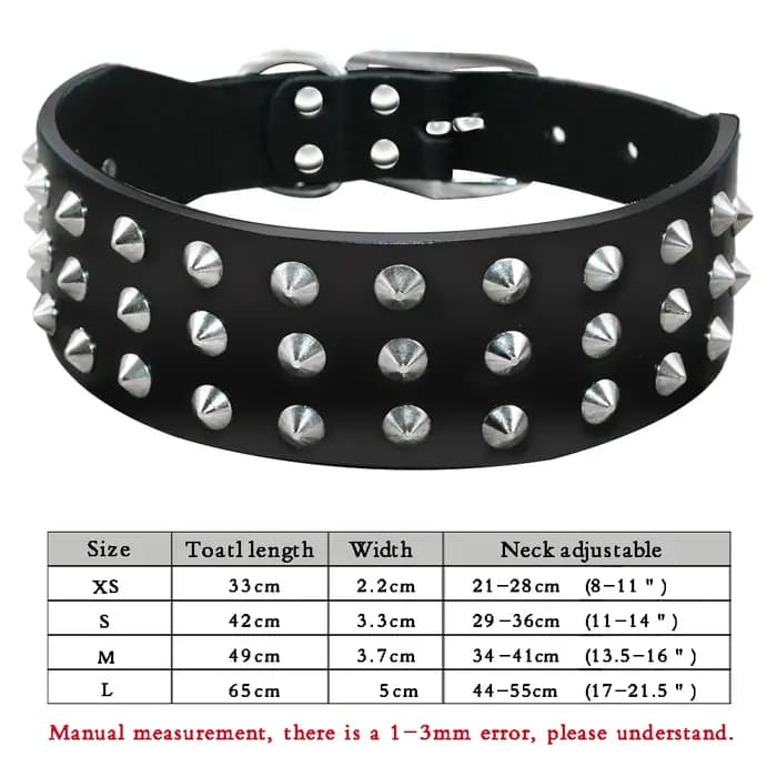 Collier de chien en cuir clouté à pointes pour petits et moyens chiens bouledogue réglable Anti-morsure chiot sangle