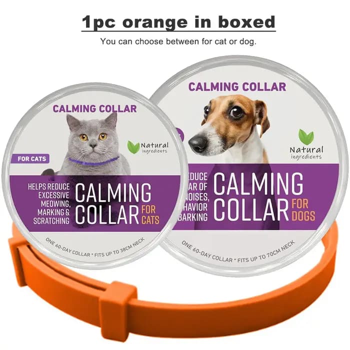Collier apaisant pour chien et chat, sangle de cou en plastique, collier apaisant pour chat réglable, soulage l'anxiété, élimine l'agitation, produit apaisant pour animaux de compagnie