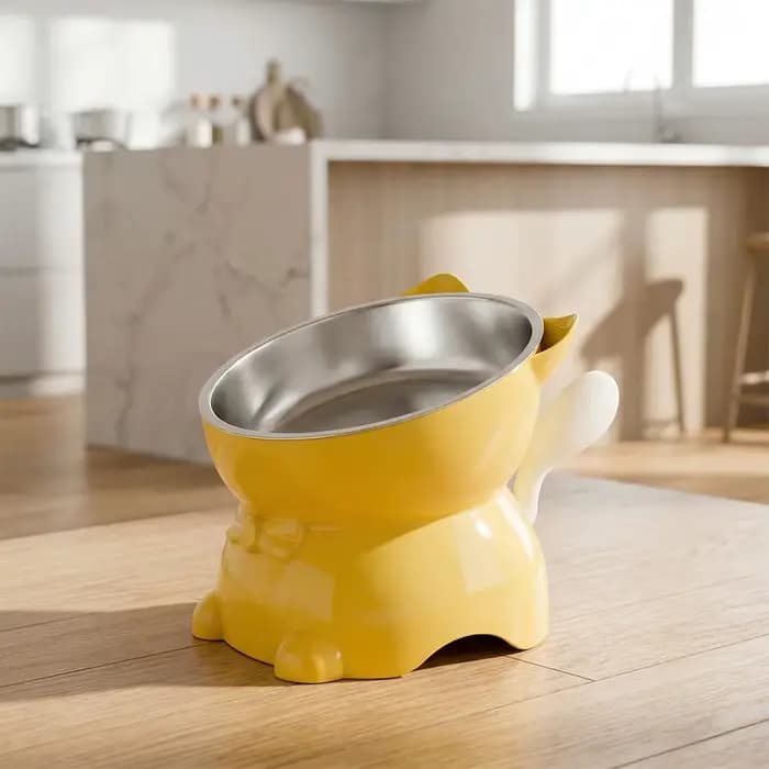 Bol pour chat en acier inoxydable anti-déversement