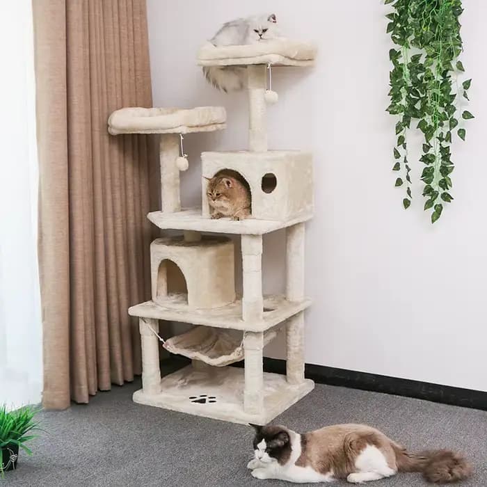 Grands arbres à chat, arbres à chat en flanelle, lits pour animaux de compagnie, meubles pour animau