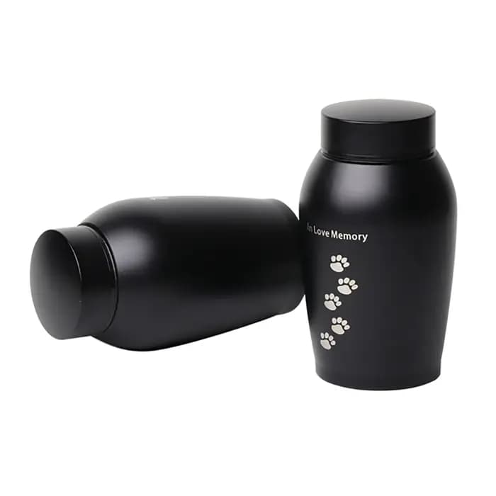 Urnes en acier inoxydable noir et or pour animaux de compagnie, pour chiens, chats, oiseaux, souris,